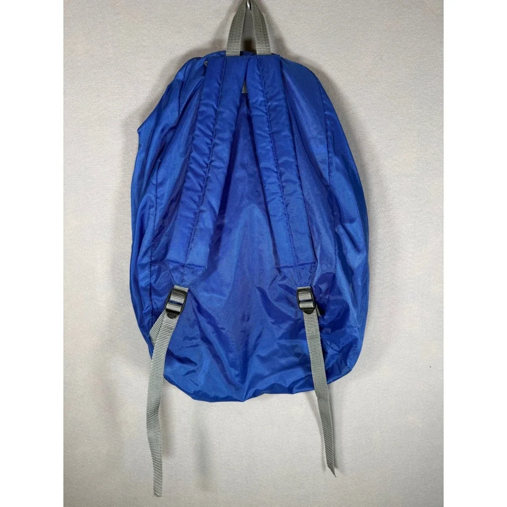 VTG Hesss Department Store Backpack Blue Red Green Stripe Nylon Daypack Retro